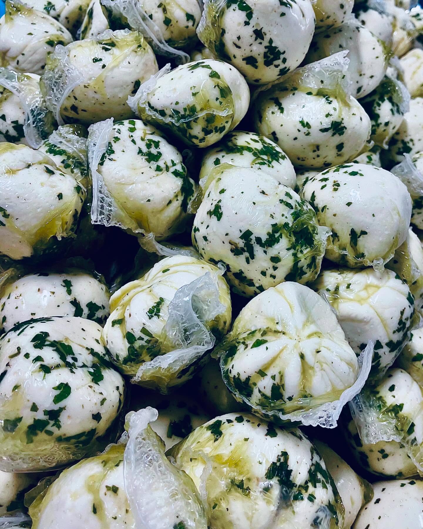 Cheeze & Thank You Fresh Mozzarella in Basil Oil – Feasty Vegan